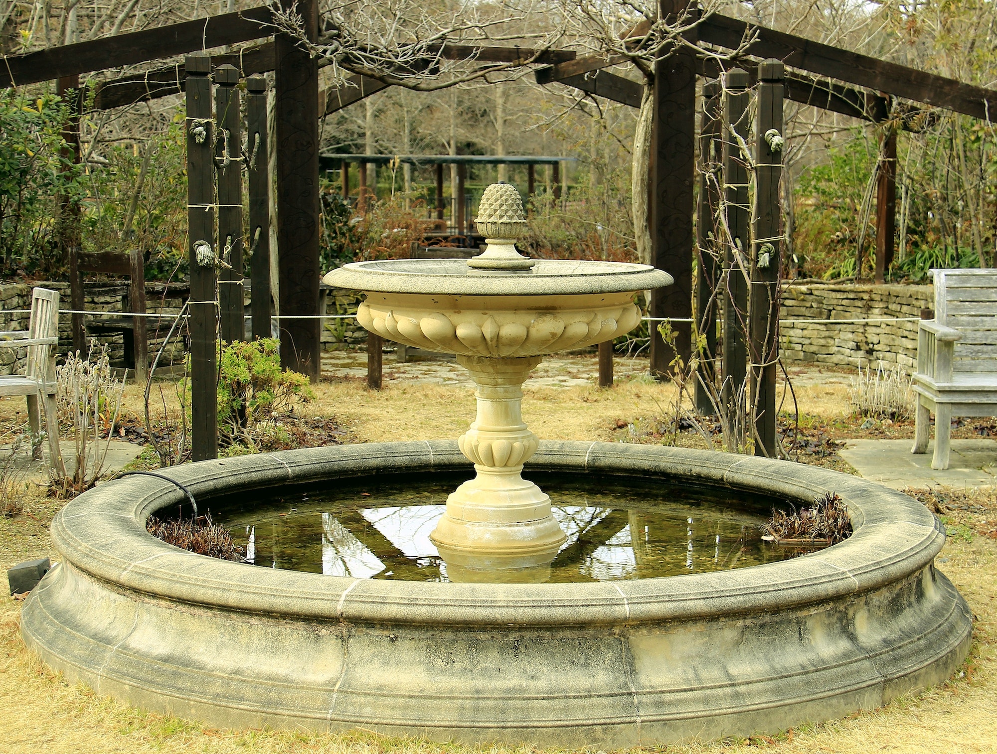 Water fountain during winter