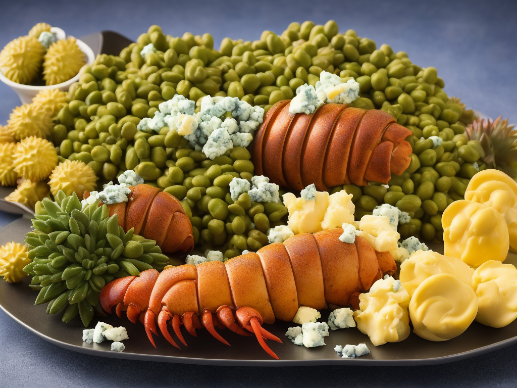 An image showcasing a vibrant, diverse platter of foods high in ammonia