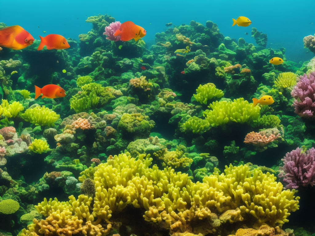 An image showcasing a vibrant underwater scene