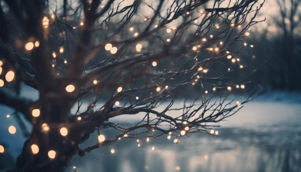 captivating tree hung fairy lights