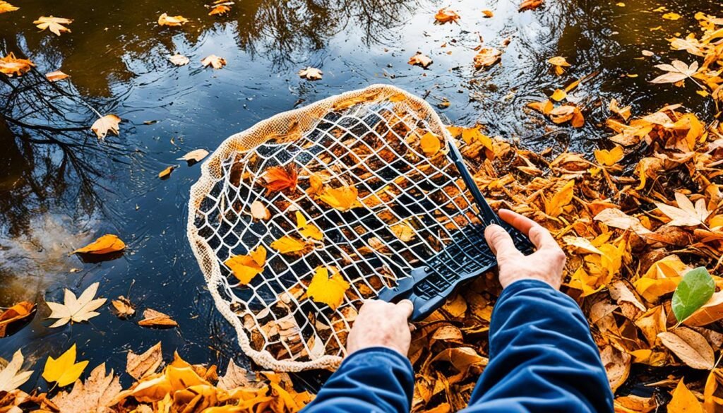 Autumn pond cleaning