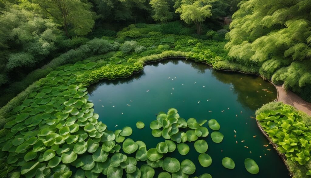 Duck pond aquatic plants