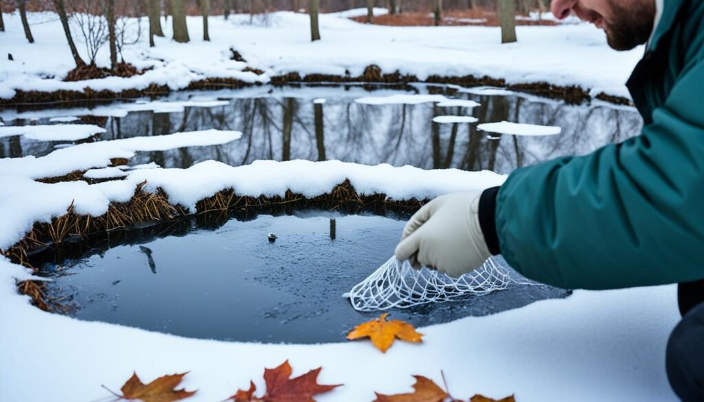 Pond cleaning for winter